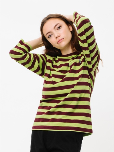 Santa Cruz - Classic Strip Pocket Longsleeve - Port/Green Glow