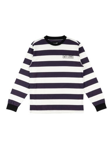 Welcome - Thicc Stripe Long Sleeve Knit - Nightshade/Bone