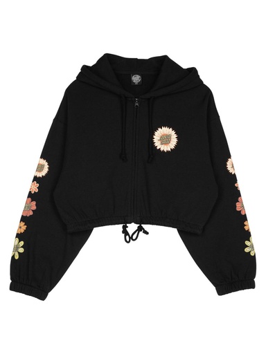 [ilu-clothes-real-126520-23415] Santa Cruz - Floral Mix Up Zip Hoodie - Black