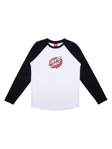 Santa Cruz - Melting Dot Baseball Top Kids Longsleeve - Black/White