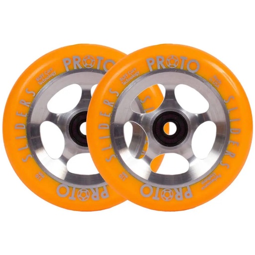 [cen_PSWHSL10SO] Proto Sliders Starbright Roues Trottinette Freestyle Pack de 2 - Orange On Raw - 110mm