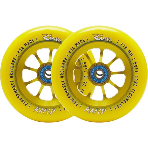 [cen_RVWHRP10YW] River Naturals Rapid Roues Trottinette Pack de 2 - Sunrise - 110mm