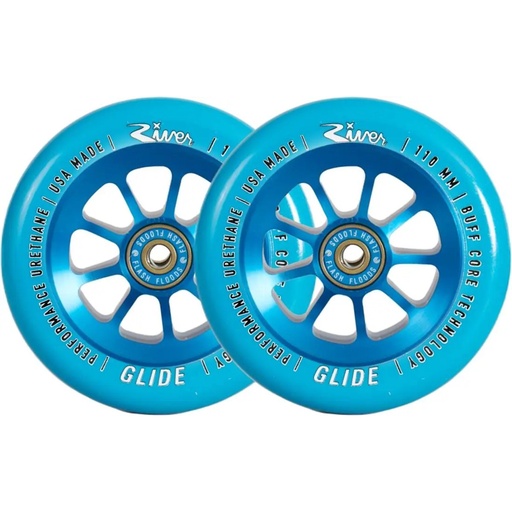 [cen_TGRVWHGL10BL] River Naturals Glide Roues Trottinette Pack de 2 - Sapphire - 110mm
