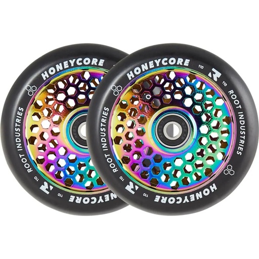 [cen_RI9350759037842] Root Honeycore Noir 110mm Roues Trottinette Freestyle Pack de 2 - Neochrome - 110mm