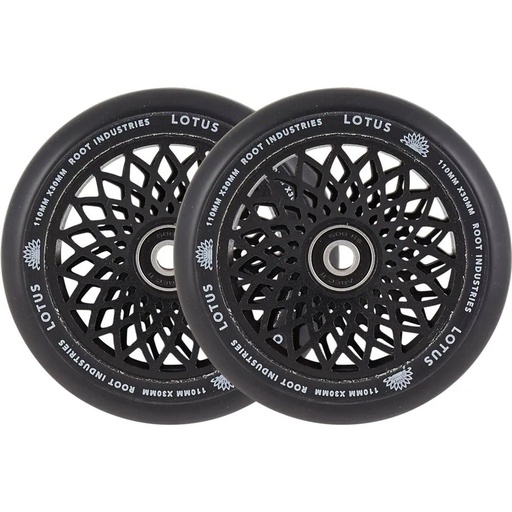 [cen_RI914] Root Lotus Dual Wide Roues Trottinette Freestyle Pack de 2 - Noir - 110mm