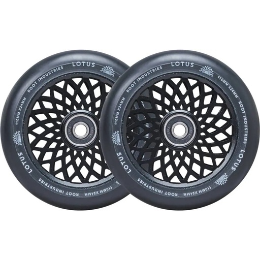 [cen_RILOTUS110] Root Lotus Roues Trottinette Freestyle Pack de 2 - Black/Black - 110mm