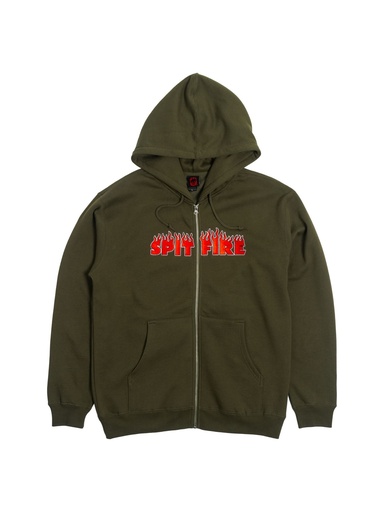 Spitfire - Demonseed Scipt EMB Zip Hoodie - Olive