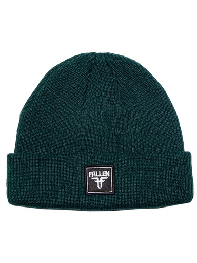 [ilu-clothes-real-138966-26131] Fallen - Insignia Patch Beanie - Emerald Green