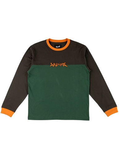[ilu-clothes-real-121410-27188] Welcome - Gridiron Longsleeve Football Tee - Raven/Forest
