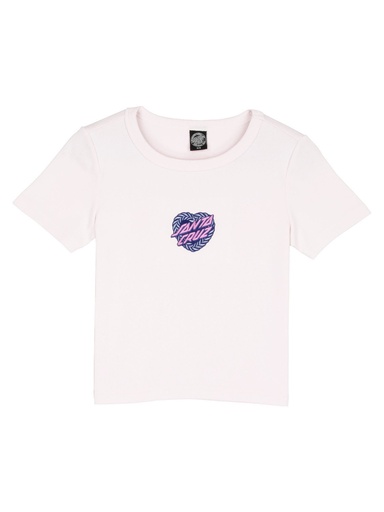 Santa Cruz - Heart Wreath Mini Front Cropped T-Shirt - Rose Quartz