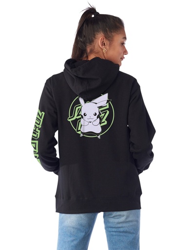 [ilu-clothes-real-118685-29076] Santa Cruz - Pokémon Pikachu Dot Womens Hoody - Black