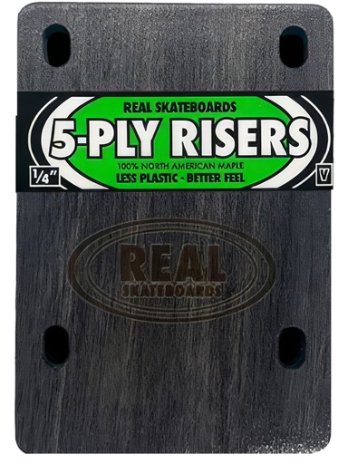[ilu-skate-hardware-real-1-4-riser-pads-2set-venture-black] Real 1/4" Riser Pads (2Set) Venture Black