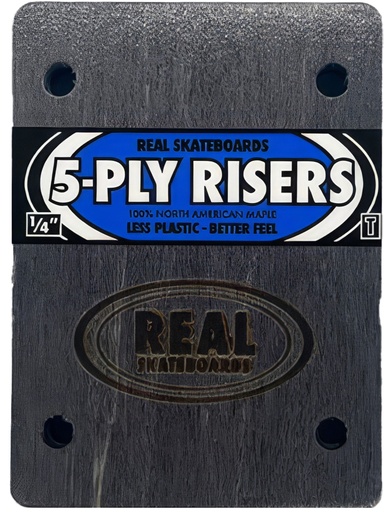 [ilu-skate-hardware-real-1-4-riser-pads-2set-thunder-black] Real 1/4" Riser Pads (2Set) Thunder Black