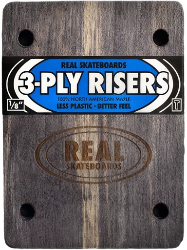 [ilu-skate-hardware-real-1-8-riser-pads-2set-thunder-black] Real 1/8" Riser Pads (2Set) Thunder Black