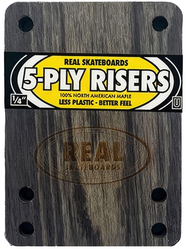[ilu-skate-hardware-real-1-4-riser-pads-2set-universal-black] Real 1/4" Riser Pads (2Set) Universal Black