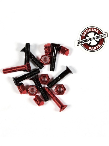 [ilu-skate-hardware-independent-genuine-parts-hardware-phillips-1-black-red] Independent Genuine Parts Hardware Phillips 1" Black/Red