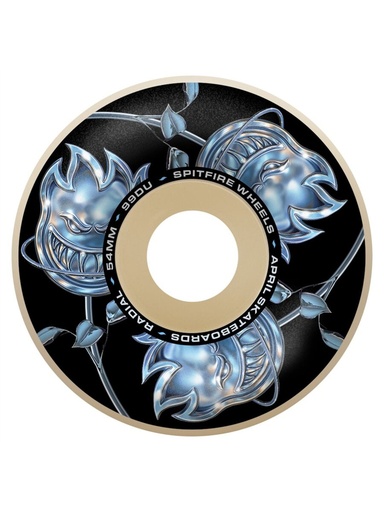 [ilu-skate-wheels-spitfire-99d-f4-radials-spitfire-x-april-chrome-rose-bighead-54mm-natural] Spitfire 99D F4 Radials Spitfire x April Chrome Rose Bighead 54mm Natural